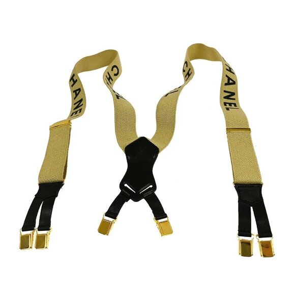 Chanel Suspenders Beige Small Good - Picture 1 of 7
